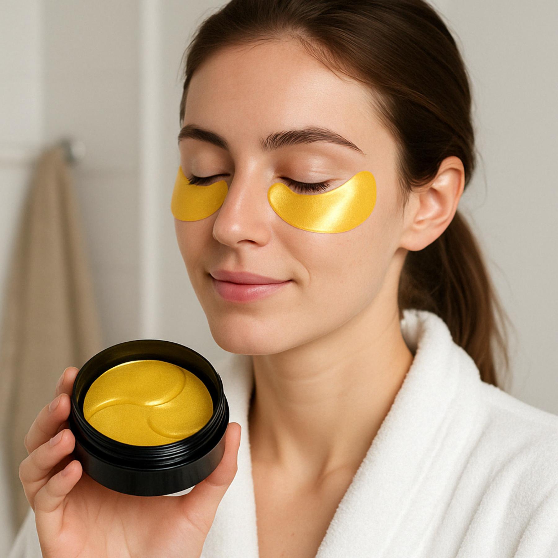 Patchs Dorés pour les Yeux – Éclat et Hydratation Intense