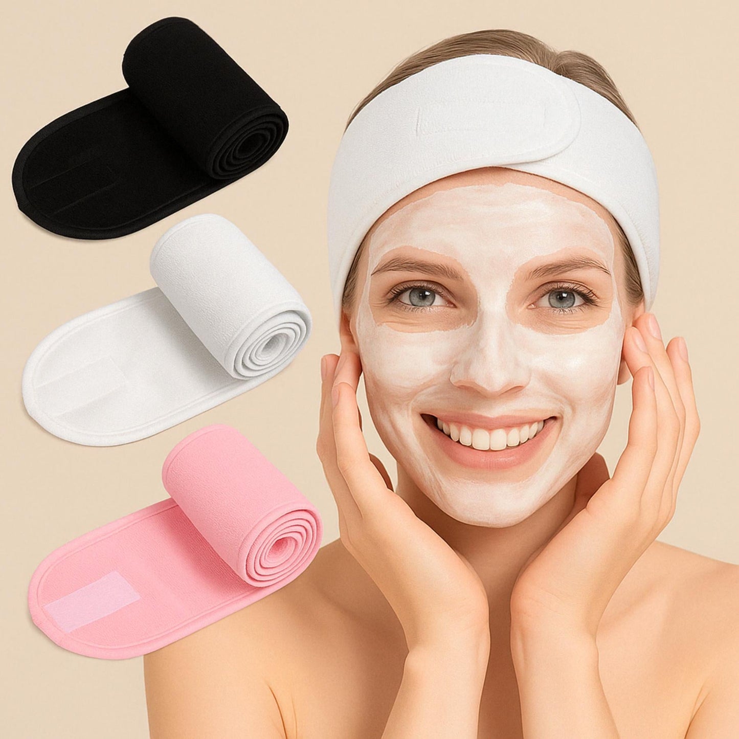 Bandeau Cosmétiques Réglable – Confort et Élégance pour votre Routine Beauté