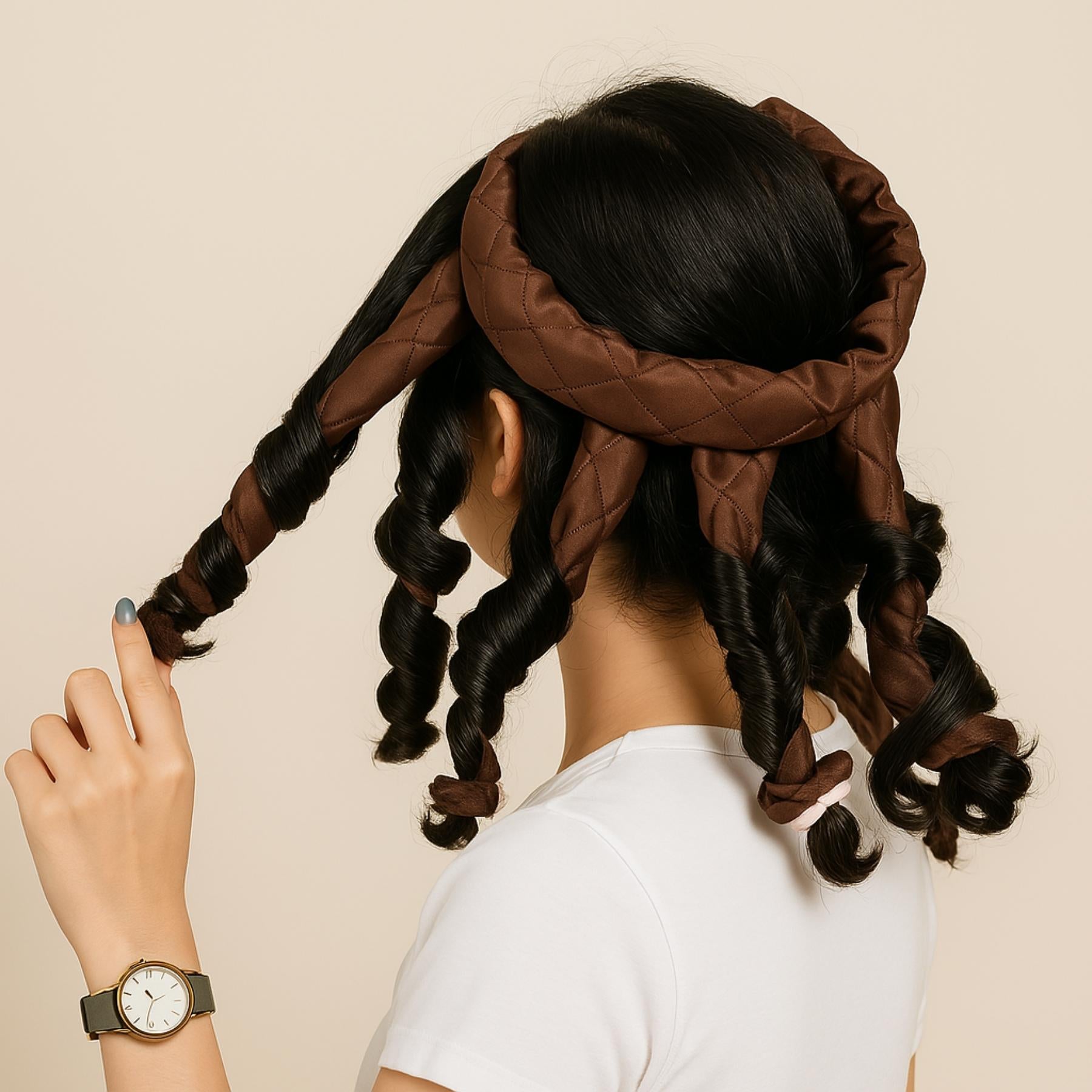 Bandeau Capillaire Curling - Créez des Boucles Naturelles Sans Chaleur